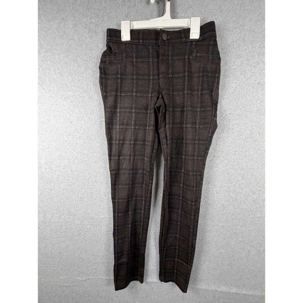 Simply Vera Vera Wang Pants Womens Small Brown Plaid Skinny Ponte Jegging‎